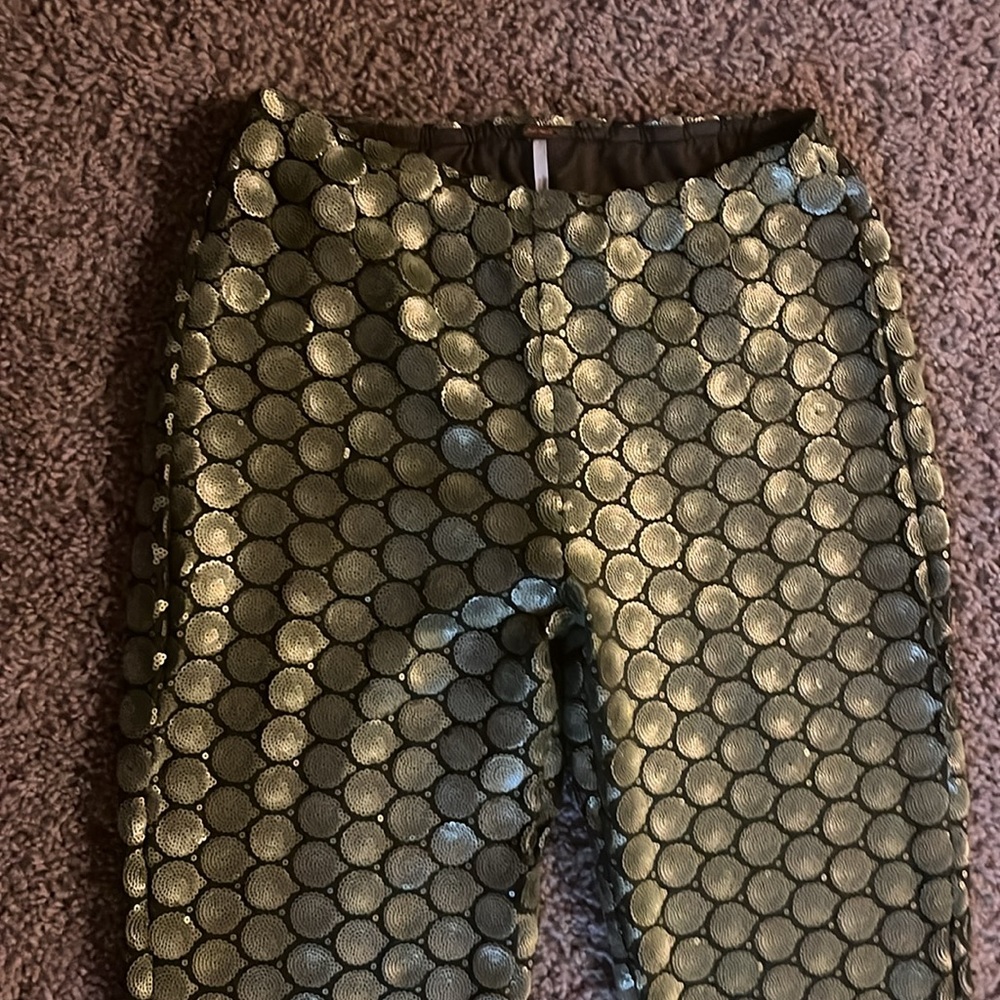 Free People sz zero sequin embroidered flare pants - Picture 2 of 6
